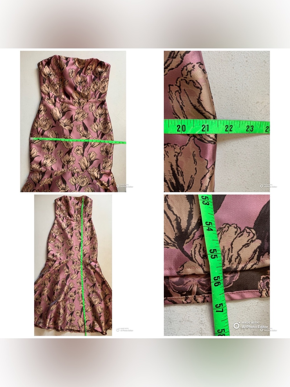 Lulus Large Gowning Around Mauve Floral Jacquard Strapless Maxi Dress NWT Formal - Picture 15 of 15